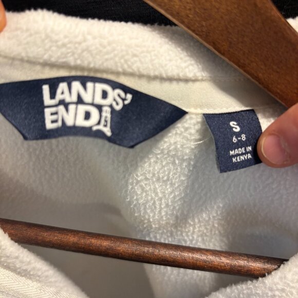 Like-new Land's End white fleece jacket size S (6-8) - Picture 3 of 3